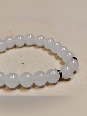 #2042* Unisex’s White Stone Beaded Bracelet